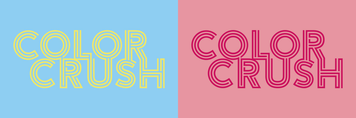 Alternative color lockups of the Color Crush logo