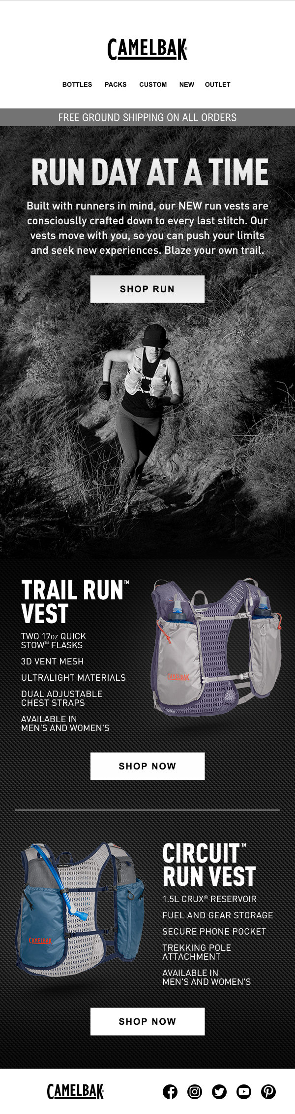 CamelBak Run vests email