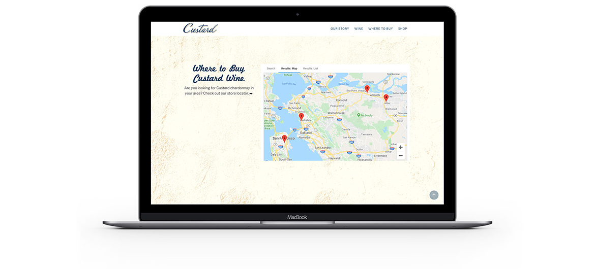 Custard Wines Finder page