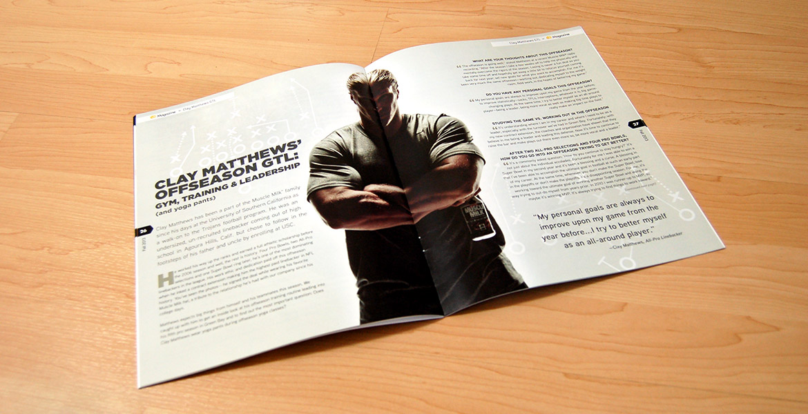 An inside spread for CytoSport's CQ Magazine