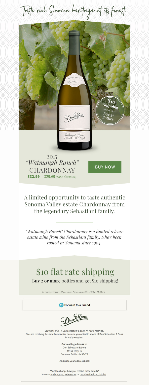 Don & Sons Wines HTML email