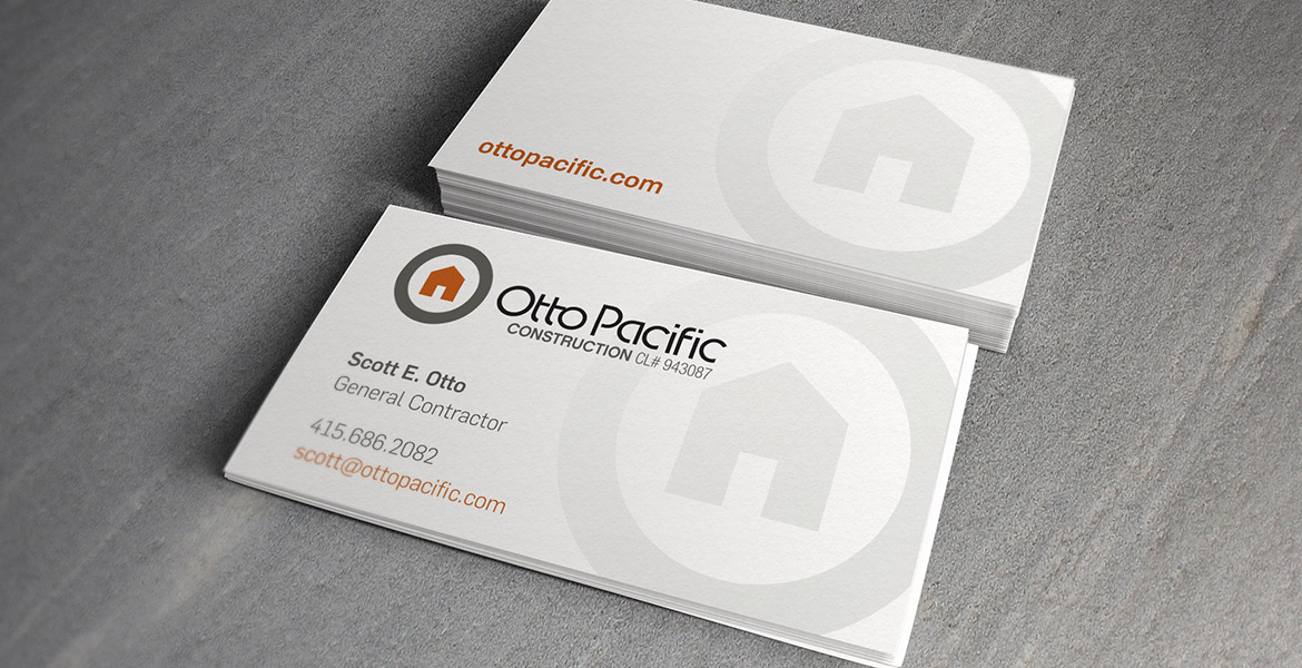 Business cards for Otto Pacific Construction 