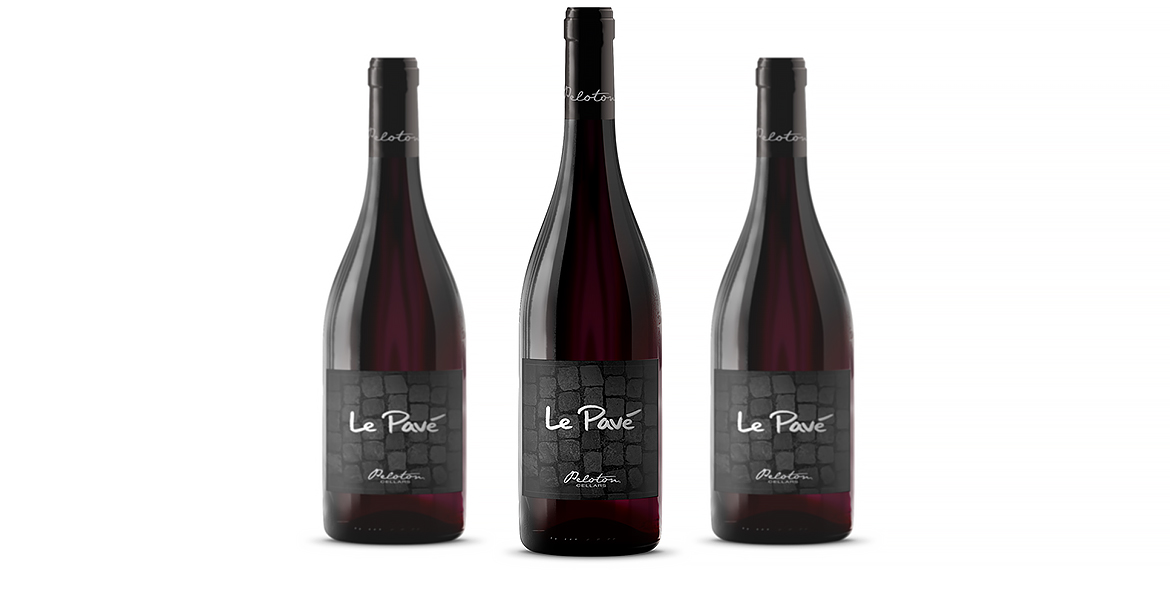 Peloton Cellars 'Le Pave' wine packaging