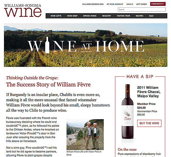 Global Wine Co. landing page