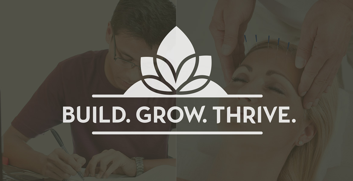 'Alternate Build. Grow. Thrive. logo in white