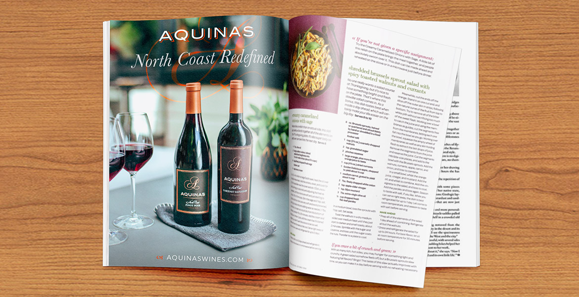 Aquinas Wines print ad