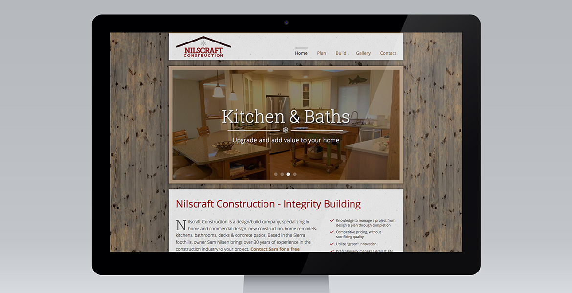 Nilscraft Construction 'Home' page