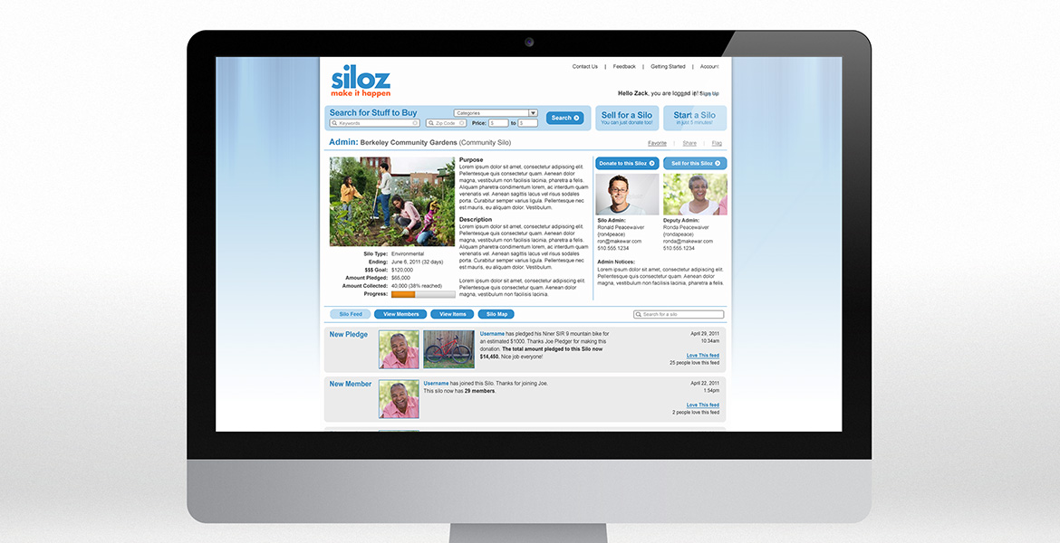 Siloz 'Event Listing' website design